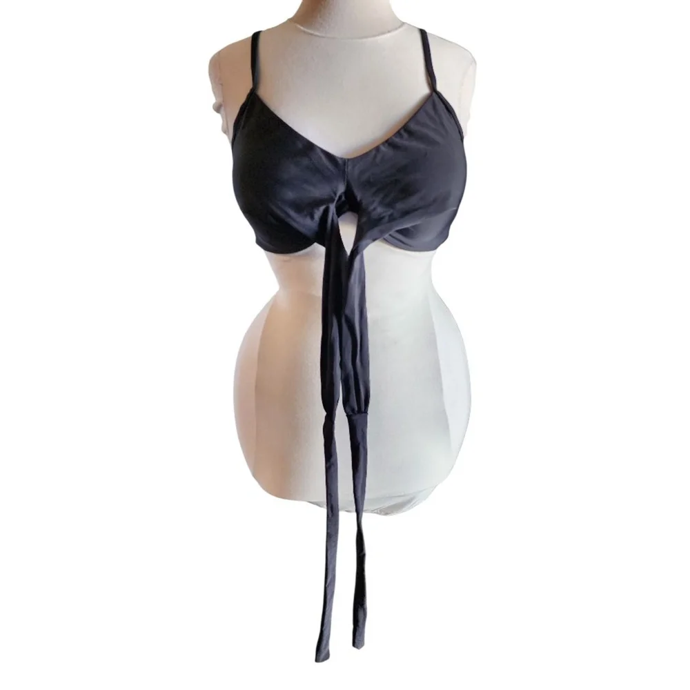 Sexy Black Wrap Around Tie Bikini Top Women's L